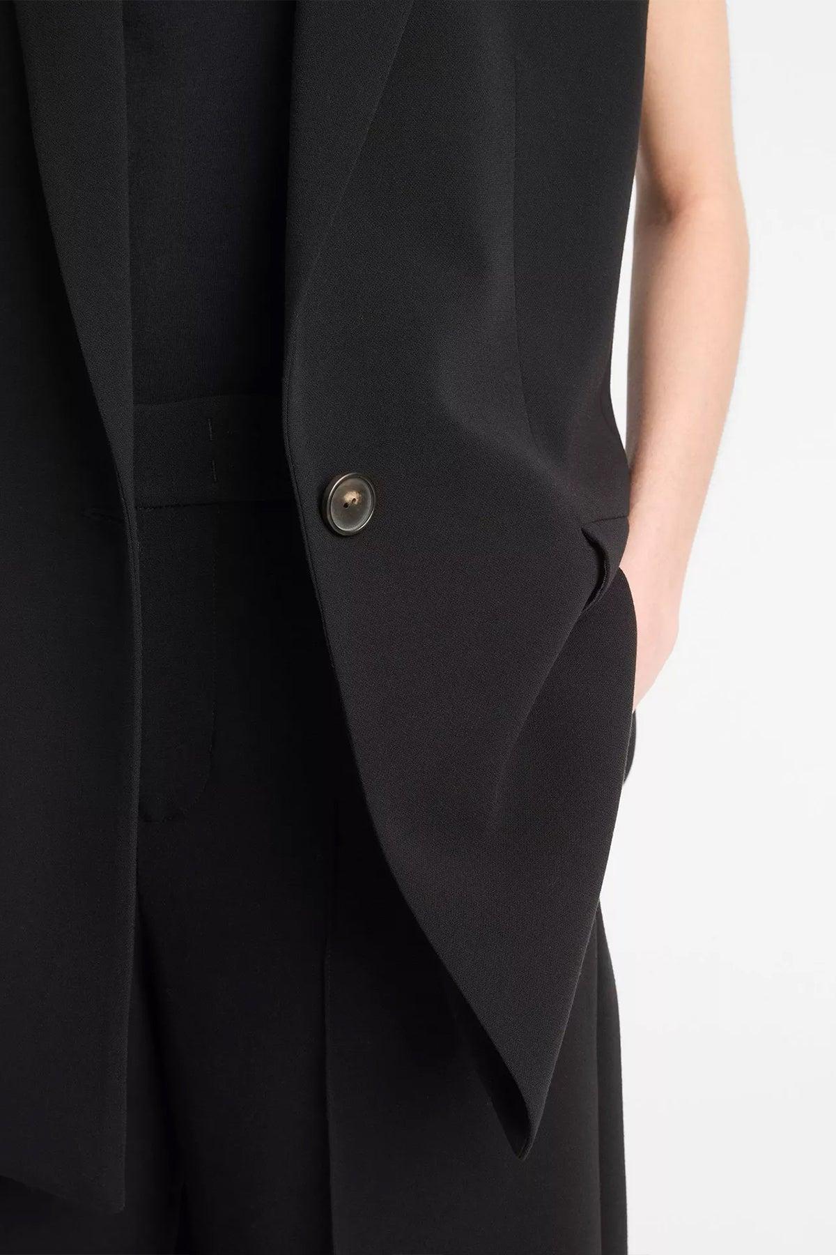 VINCE Sleeveless Longline Blazer In Black Product Image