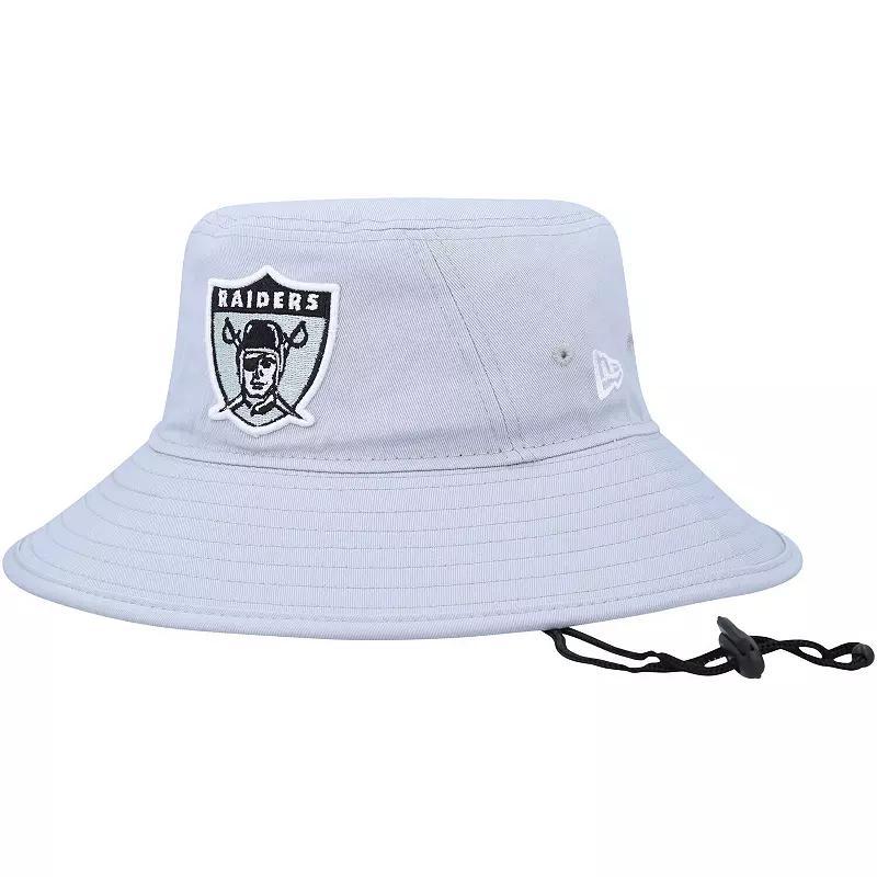 Mens New Era Silver Las Vegas Raiders Main Bucket Hat Product Image