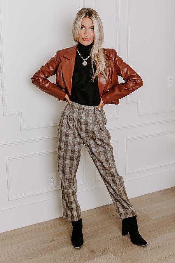 The Apollo High Waist Plaid Trousers Product Image