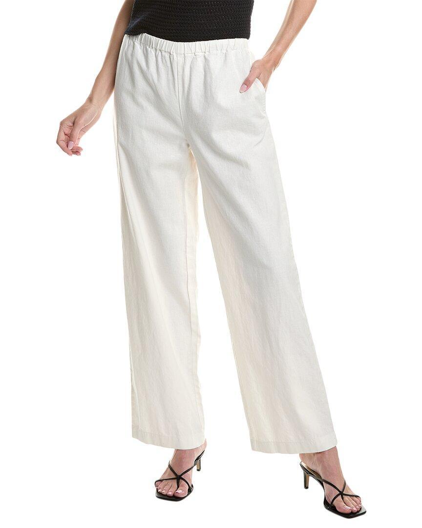 Drawstring Wide Leg Pull-on Pant In White Product Image