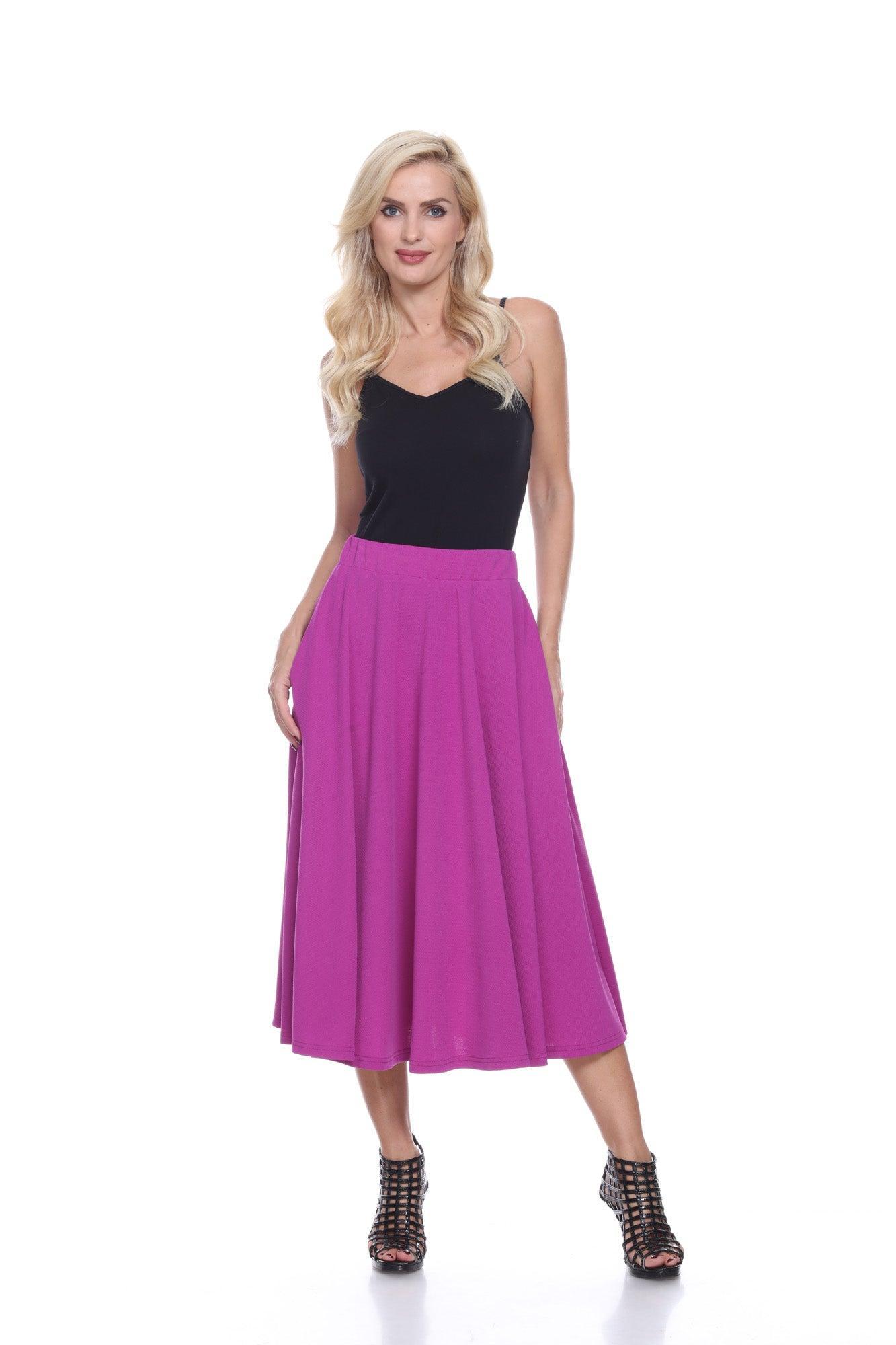 Flared Midi Skirt with pockets Product Image