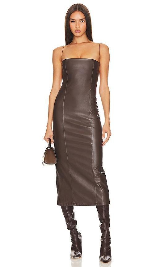 Faux Leather Midi Dress Product Image