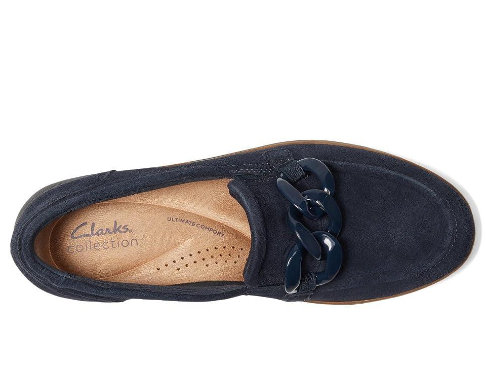 Clarks Zylah May (Navy Suede) Women's Flat Shoes Product Image