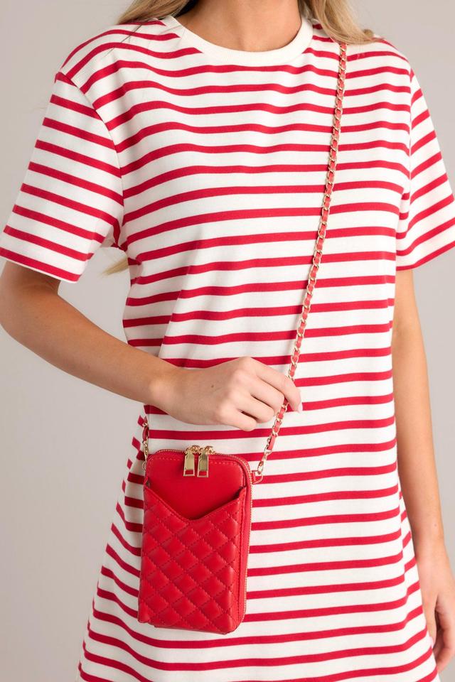 Street Smart Red Quilted Mini Crossbody Bag Product Image