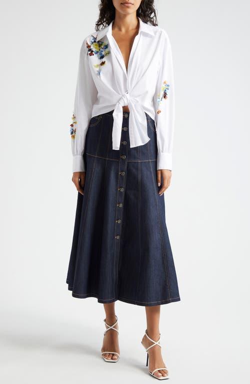 Veena Denim Midi Skirt In Indigo Product Image