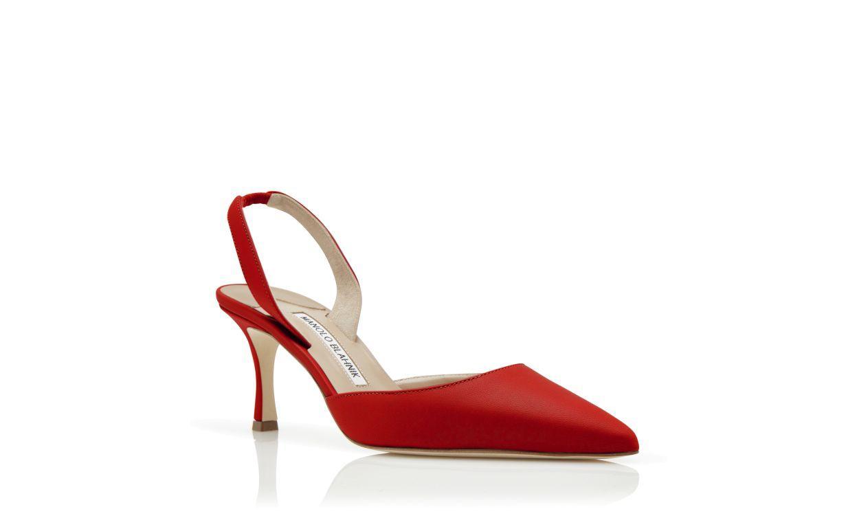 CAROLYNE 70 Red Nappa Leather Slingback Pumps Product Image