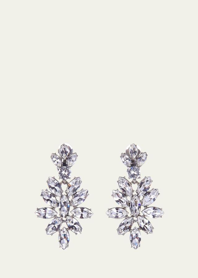 Navette Crystal Drop Clip Earrings Product Image