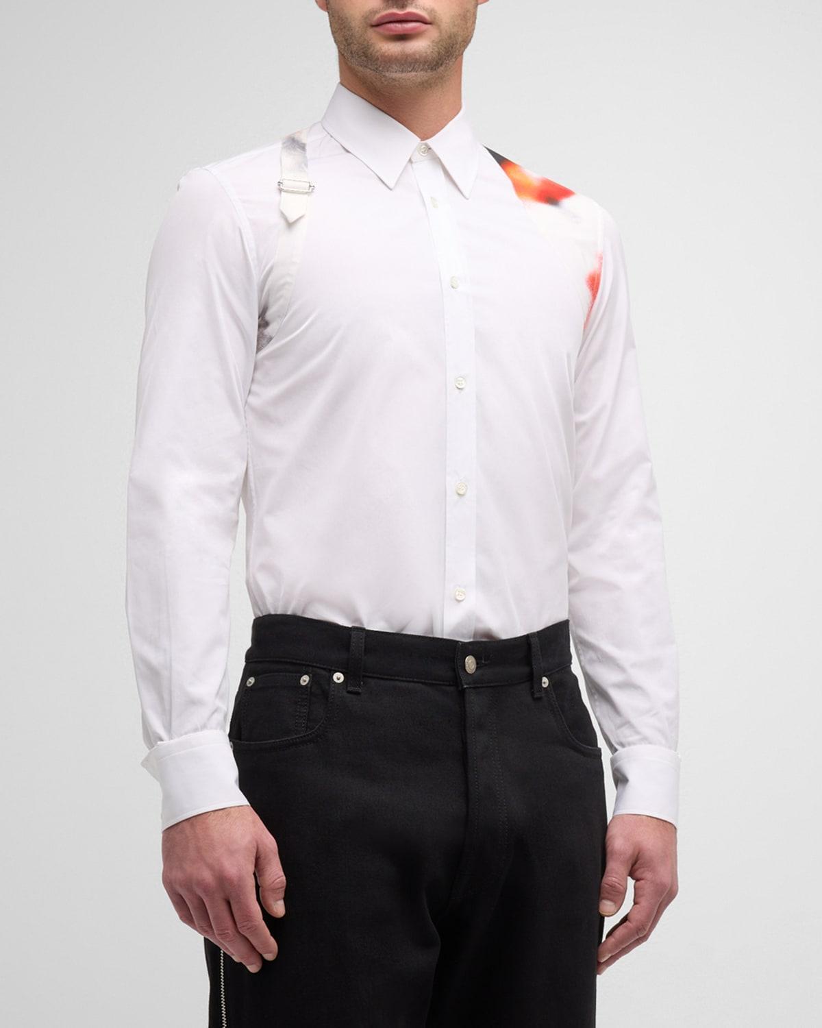 Alexander McQueen Harness Print Cotton Button-Up Shirt Product Image