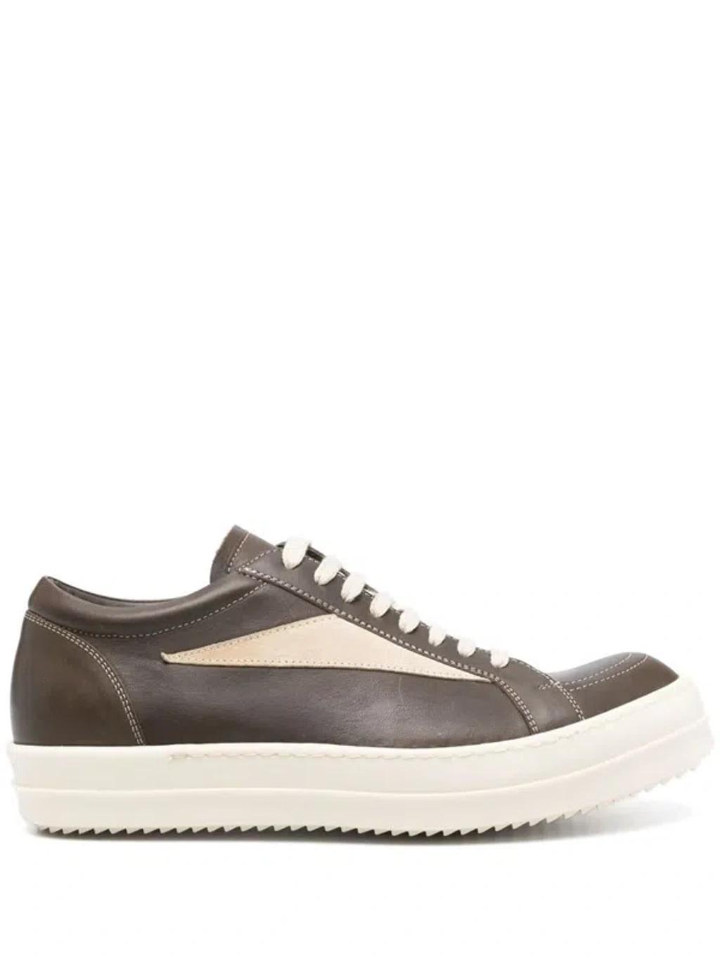 Vintage Leather Sneakers In Bean/milk/milk Product Image