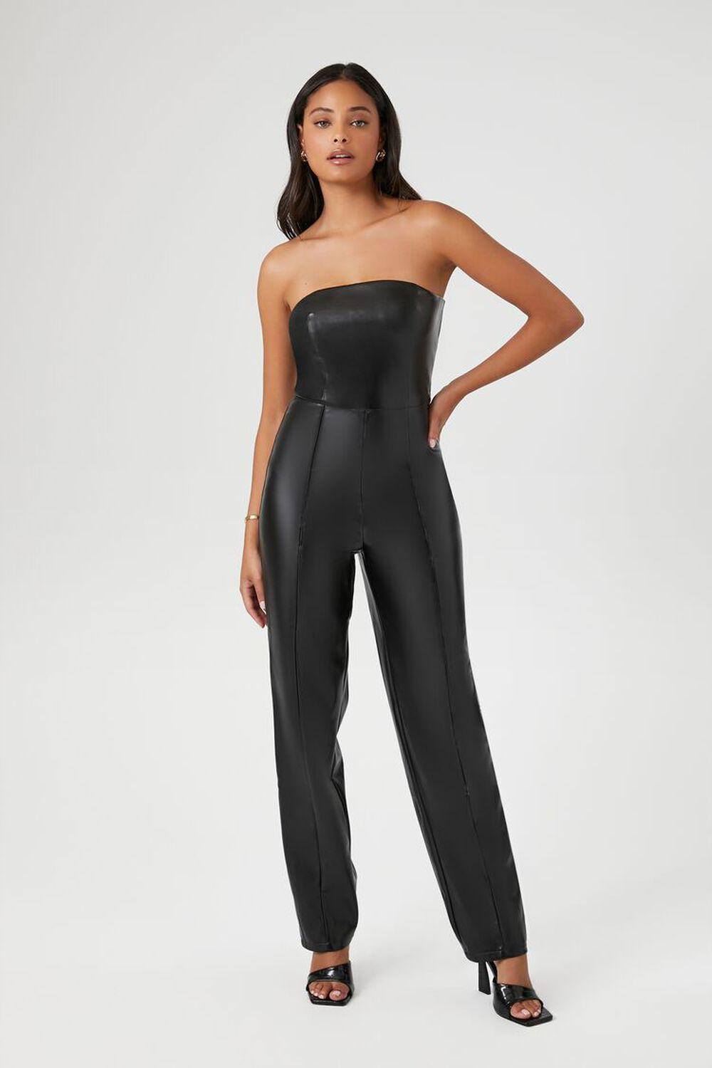 Faux Leather Strapless Jumpsuit | Forever 21 Product Image