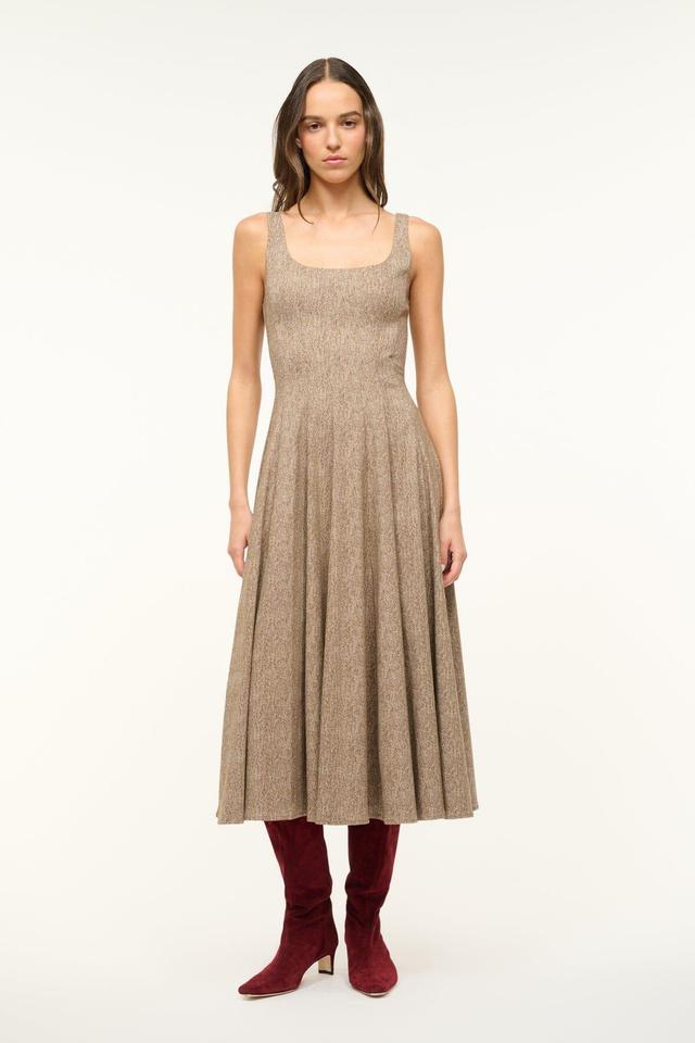 WELLS DRESS | MOCHA HERRINGBONE Product Image