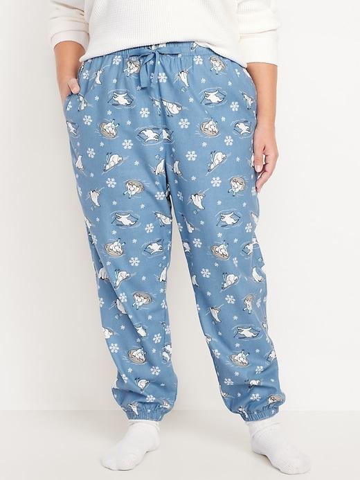 High-Waisted Flannel Pajama Joggers Product Image