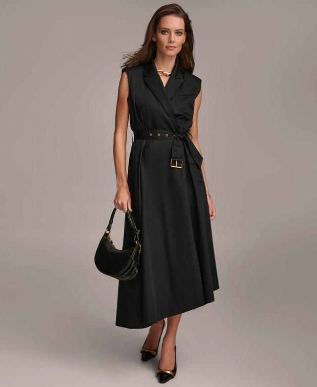 Women's Belted Sleeveless Shirt Dress Product Image