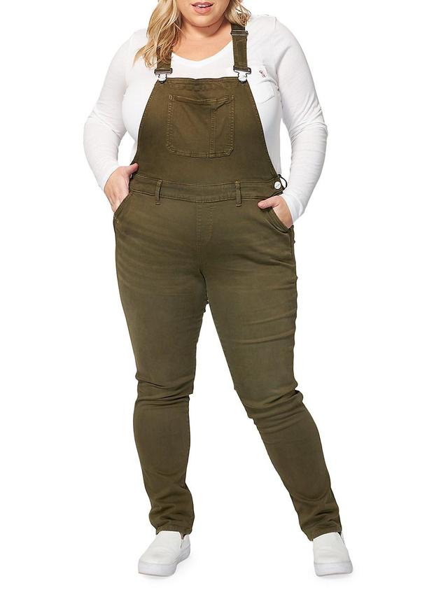 Womens Straight-Leg Cotton-Blend Overalls Product Image