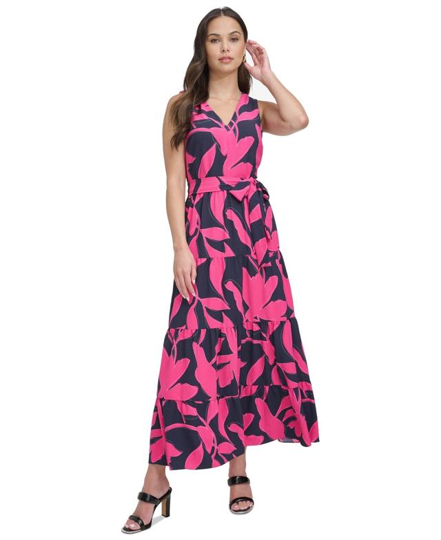 Dkny Womens Sleeveless V-Neck Midi Dress - Navy Product Image