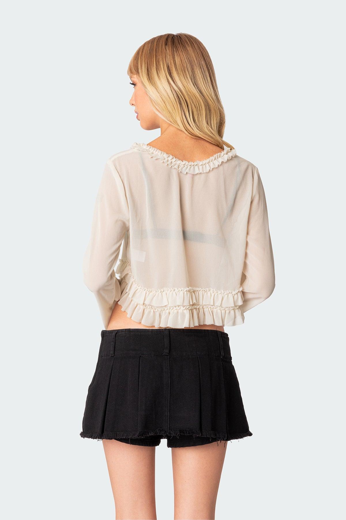 Grace Sheer Ruffle Chiffon Top Product Image