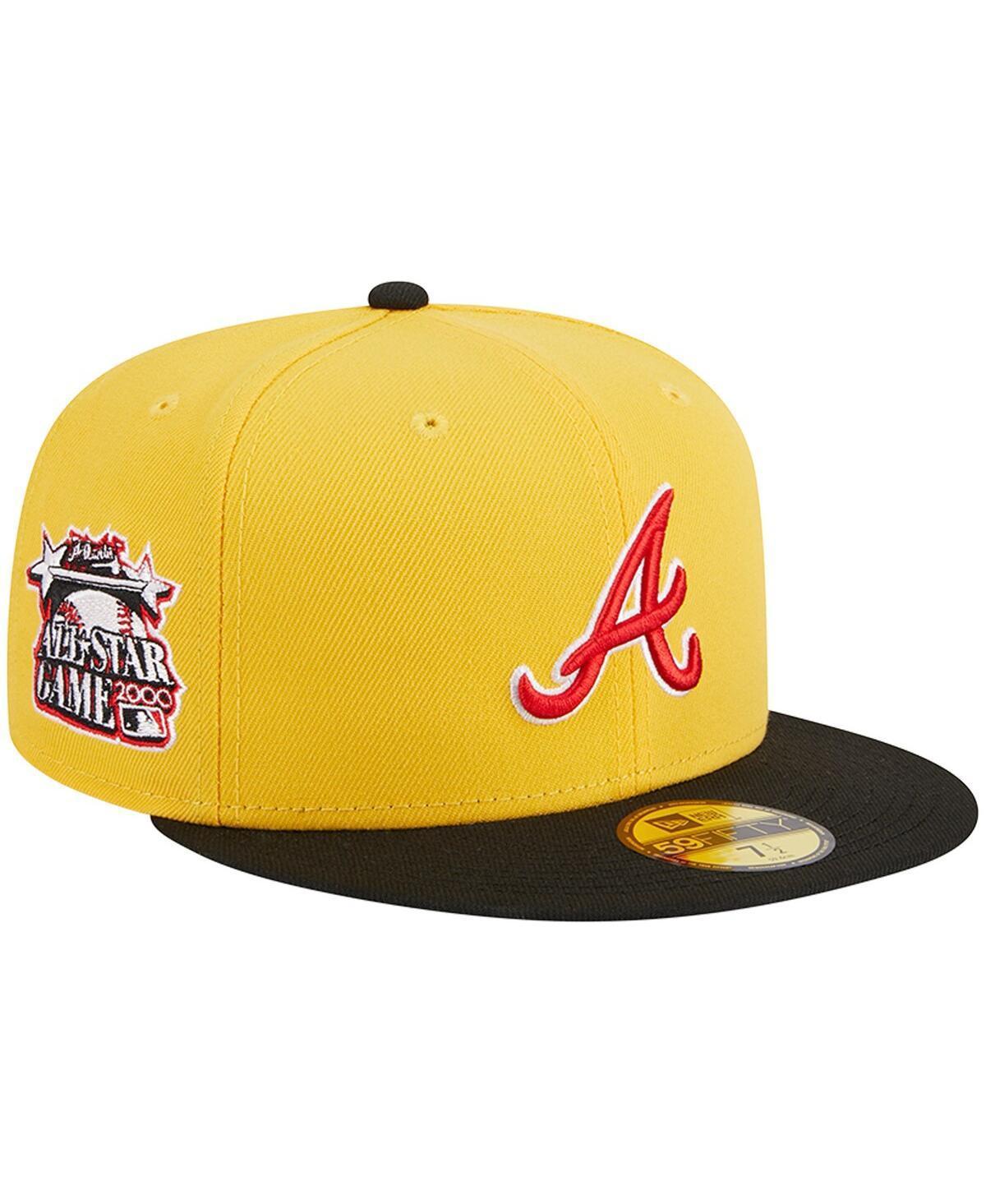 Mens New Era Yellow Atlanta Braves Grilled 59FIFTY Fitted Hat - Yellow Product Image