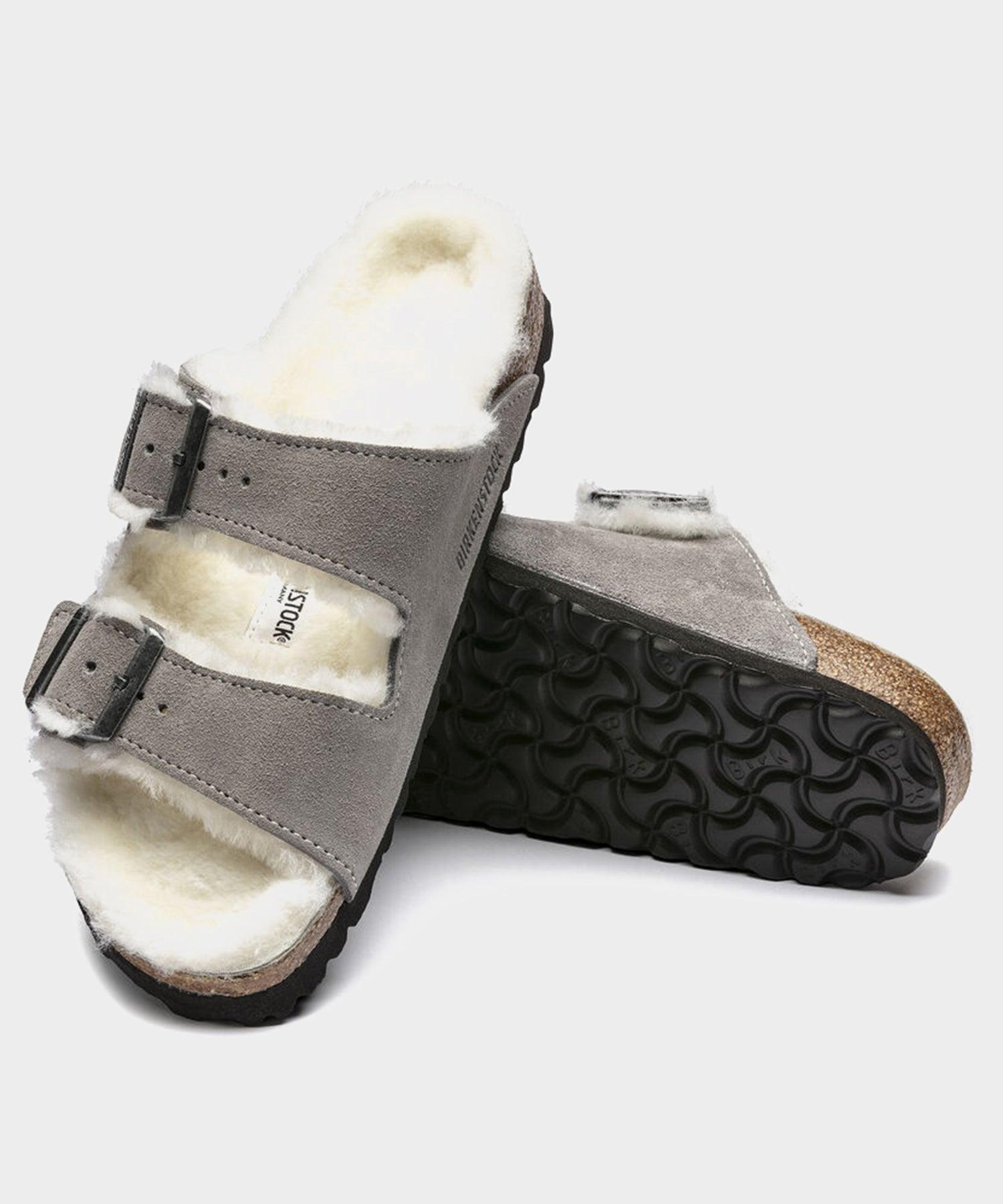 Birkenstock Arizona Shearling in Stone Product Image