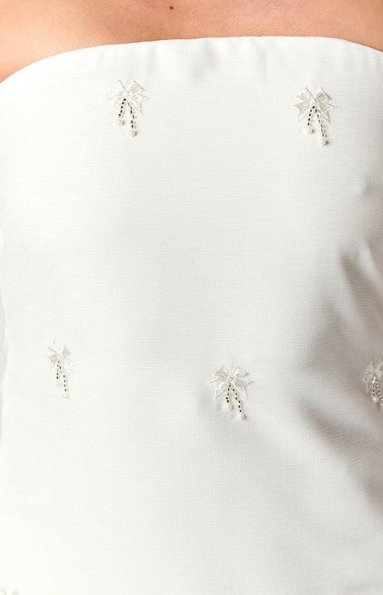 Ellie White Embellished Strapless Mini Dress Product Image