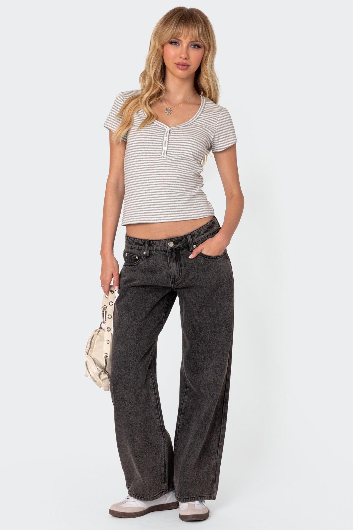 Petite Raelynn Washed Low Rise Jeans Product Image