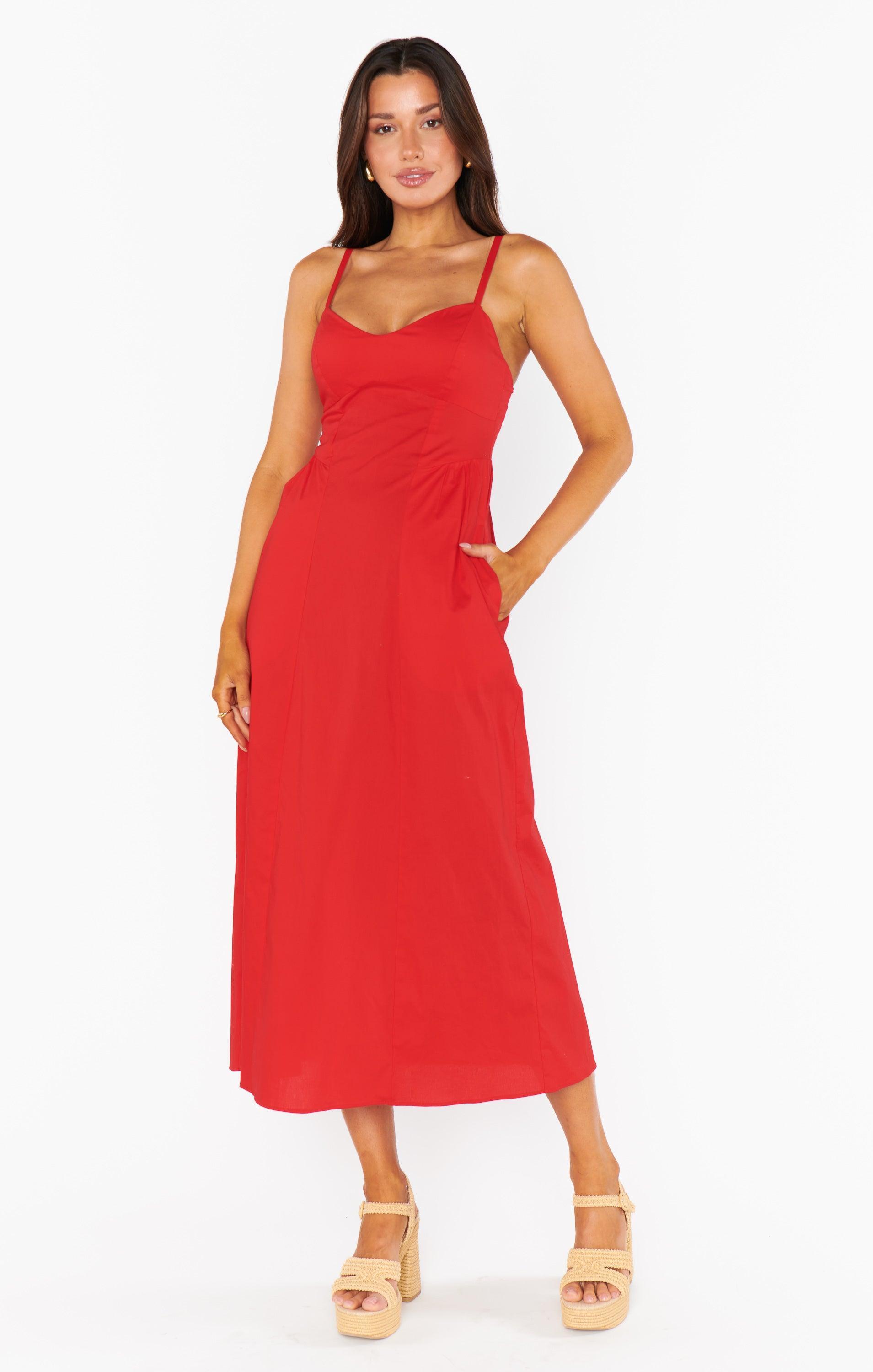 Allegra Midi Dress ~ Cherry Poplin Product Image