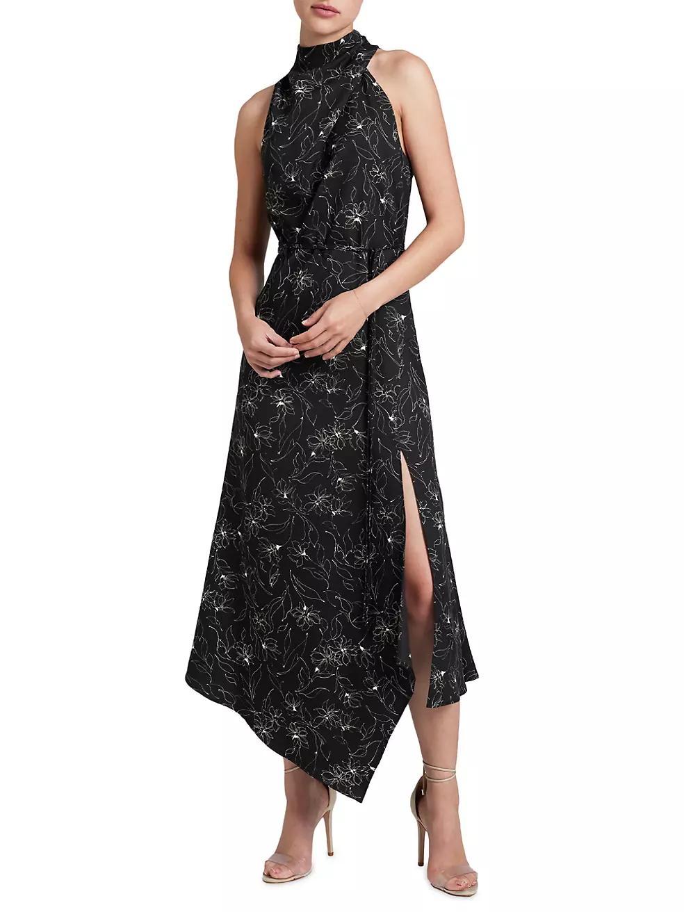 Blake Floral Asymmetric Midi-Dress Product Image