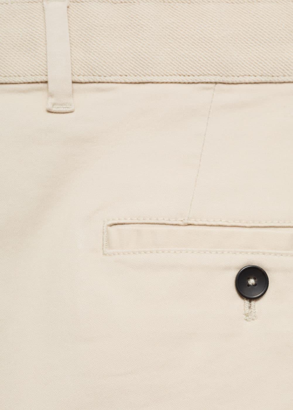 Mango Mens Cotton Tapered Crop Pants - Light Product Image