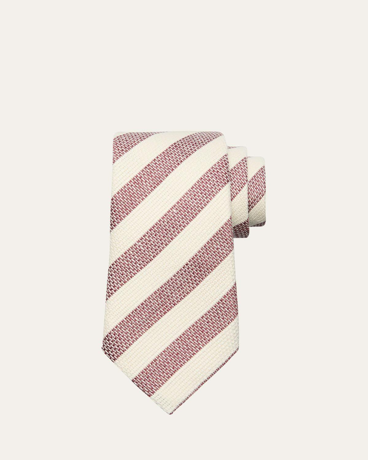 Mens Linen-Silk Stripe Tie Product Image