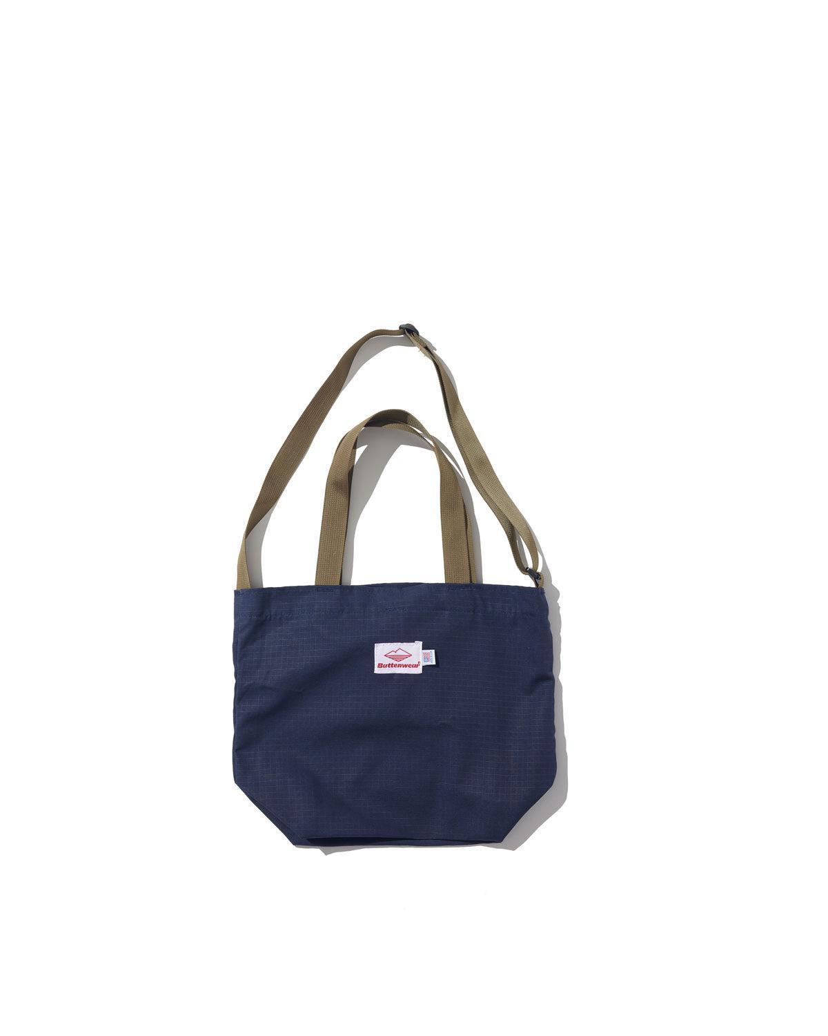 Mini Packable Tote / Navy x Tan Product Image