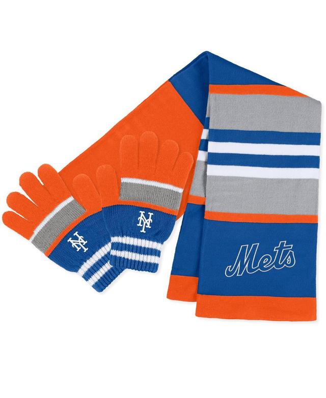 Womens WEAR by Erin Andrews New York Mets Stripe Glove & Scarf Set Product Image