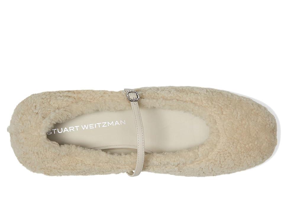 Stuart Weitzman Lennox Shearling Flat (Natural/Oat) Women's Flat Shoes Product Image