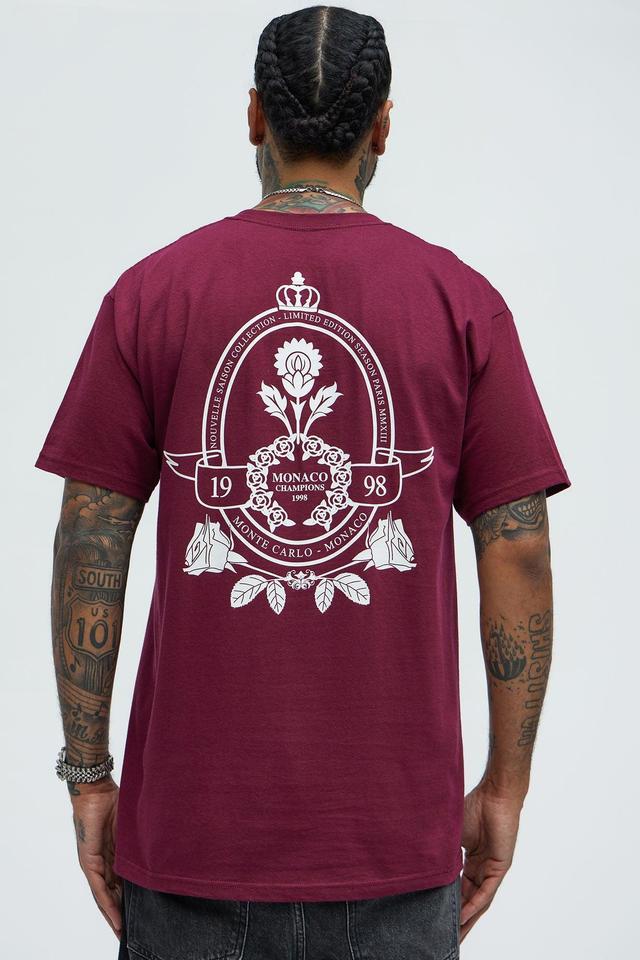 Monte Carlo 1998 Short Sleeve Tee - Burgundy Product Image