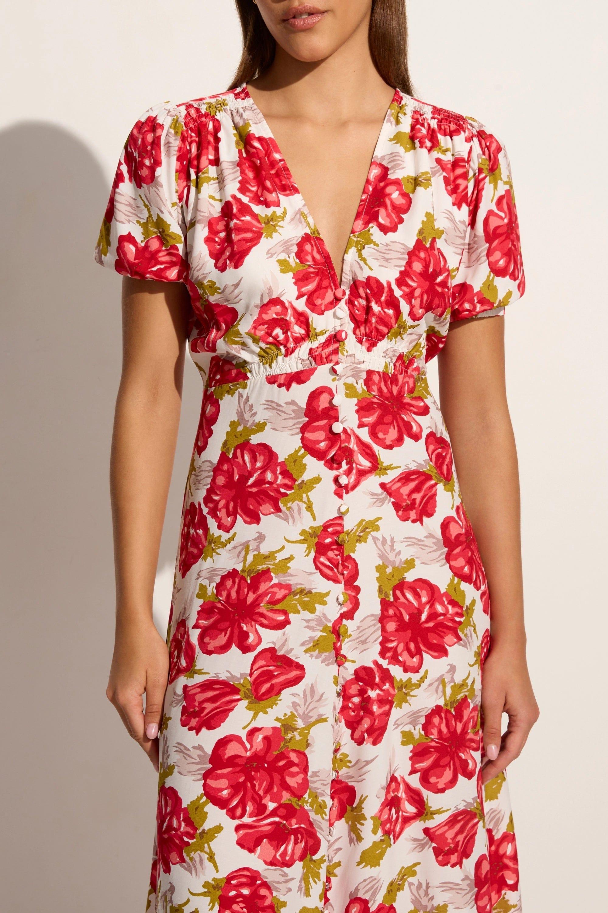 Bellavista Midi Dress Isadora Floral Red - Final Sale Product Image