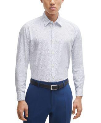 Boss by Hugo Boss Mens Printed Oxford Regular-Fit Dress Shirt Product Image