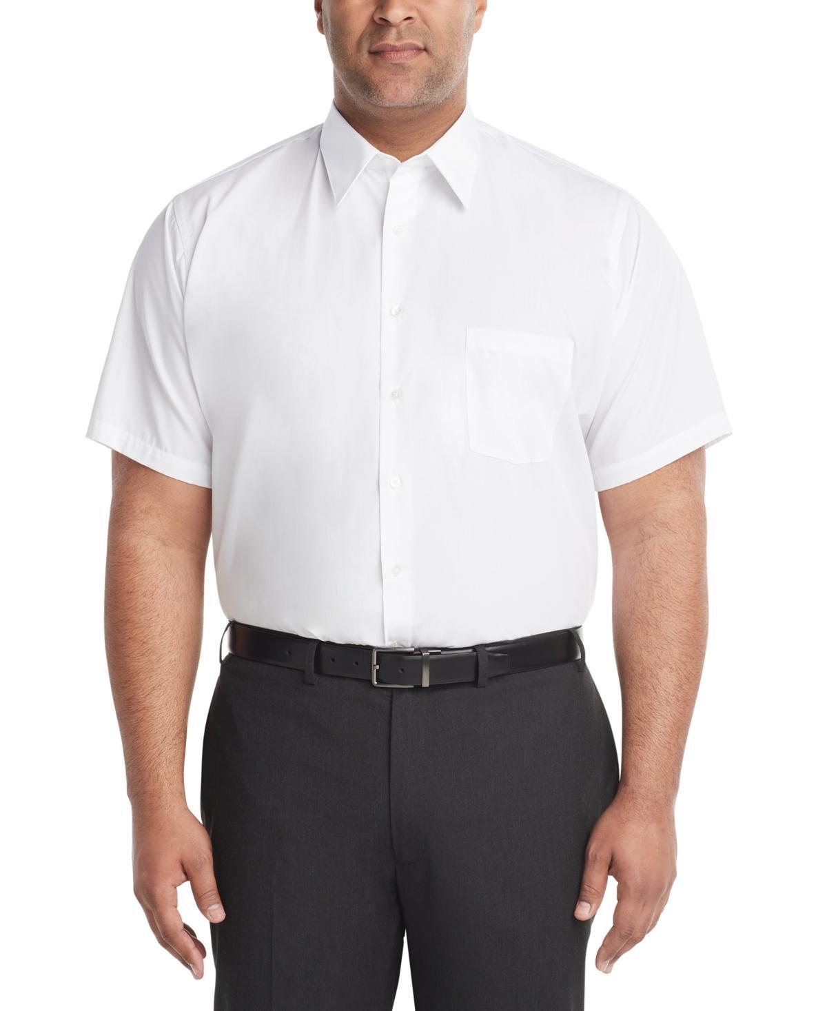 Van Heusen Mens Big & Tall Poplin Short Sleeve Dress Shirt Product Image