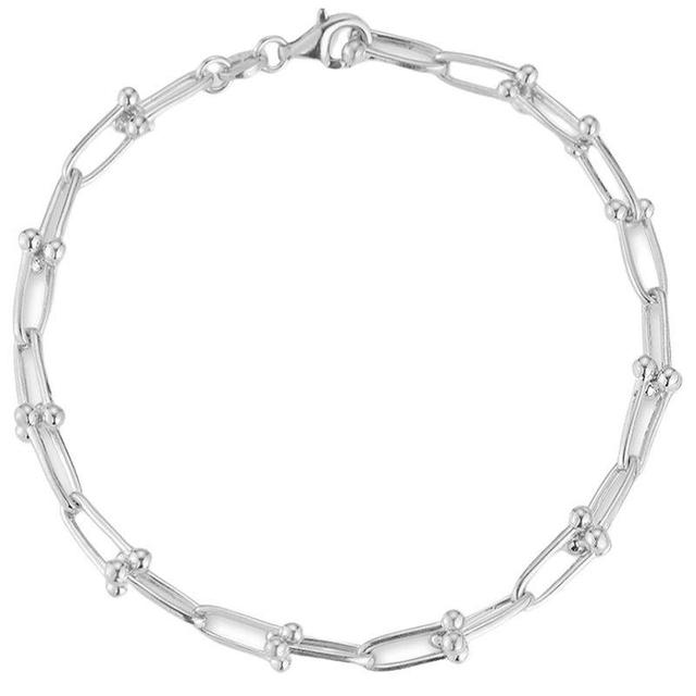 Sunkissed Sterling 14k Gold Over Silver Stirrup Link Bracelet, Womens Silver Tone Product Image