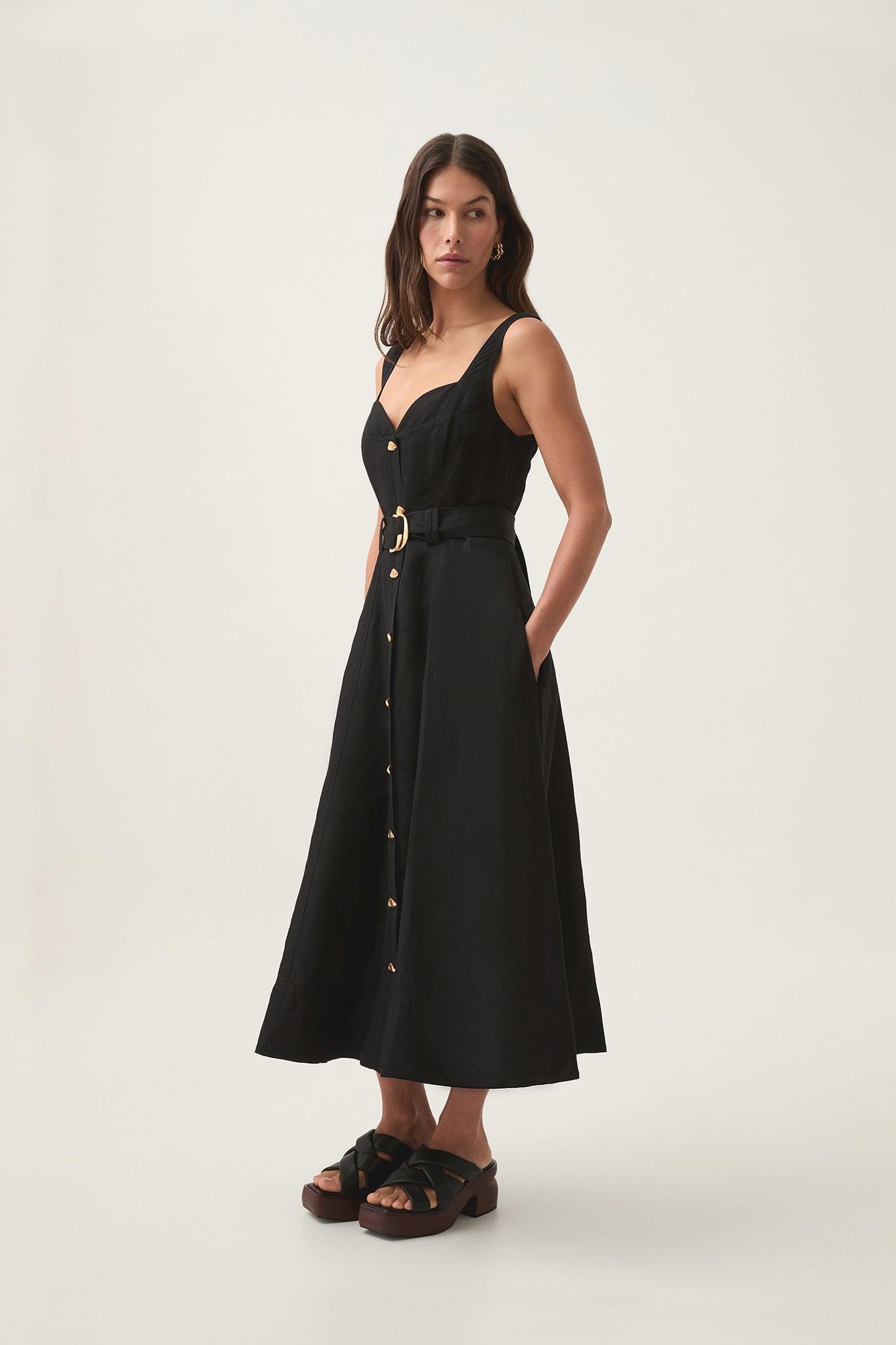 Clay Belted Midi Dress Product Image