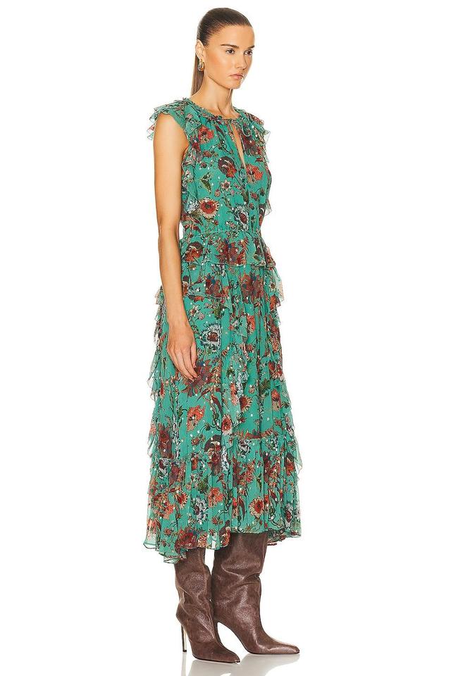 Ulla Johnson Adrienne Floral Silk Blend Midi Dress Product Image
