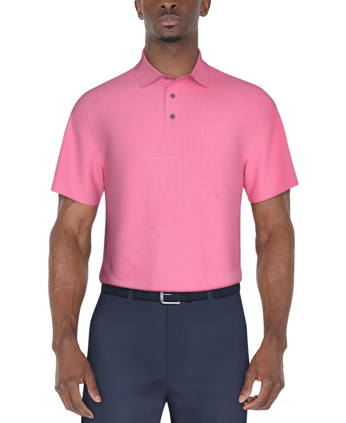 Pga Tour Mens Short-Sleeve Mini-Check Performance Polo Shirt Product Image