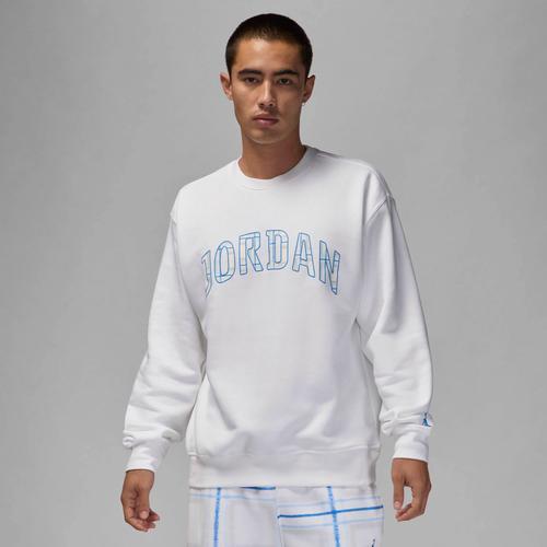 Jordan Mens Essential Holiday Fleece Crew - White/Legend Blue Product Image