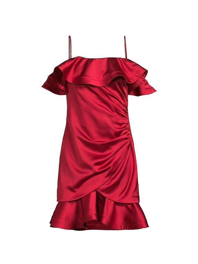 Womens Axelle Ruffled Satin Minidress Product Image