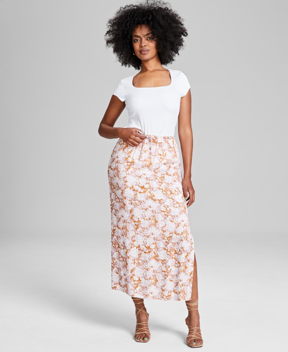 And Now This Womens Printed Pull-On Slit-Front Skirt, Created for Macys Product Image