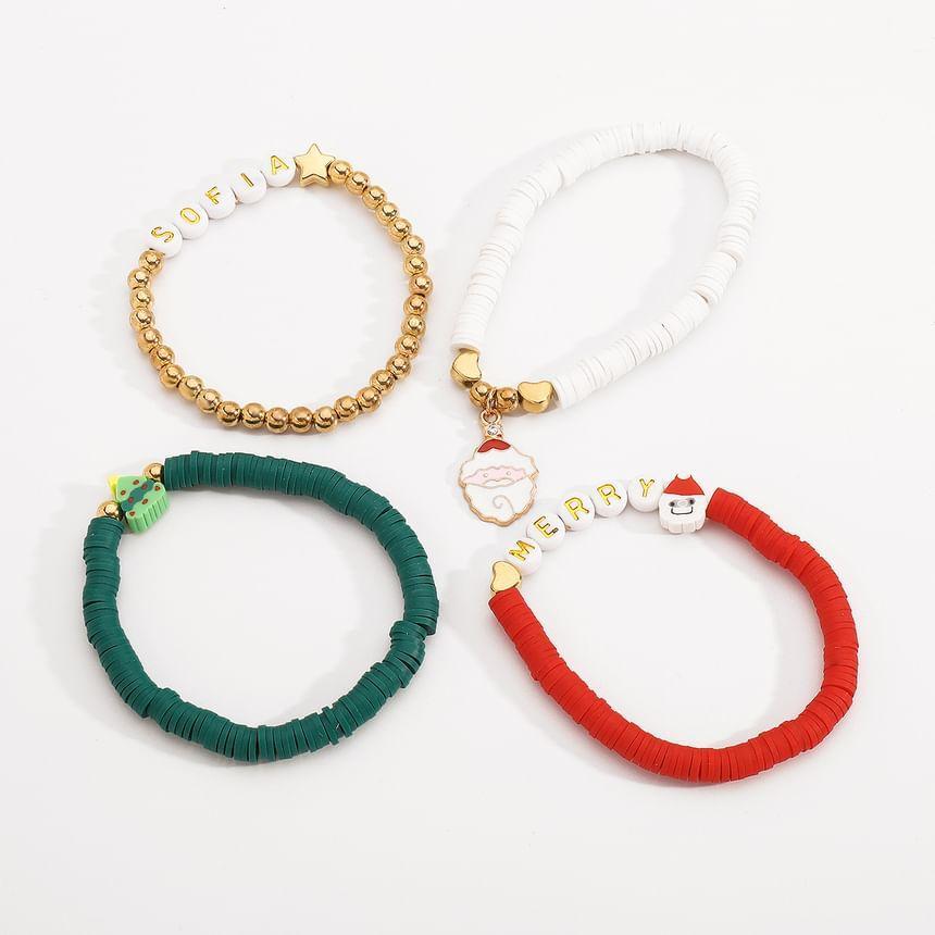 Set of 4: Christmas Beaded Bracelet Product Image