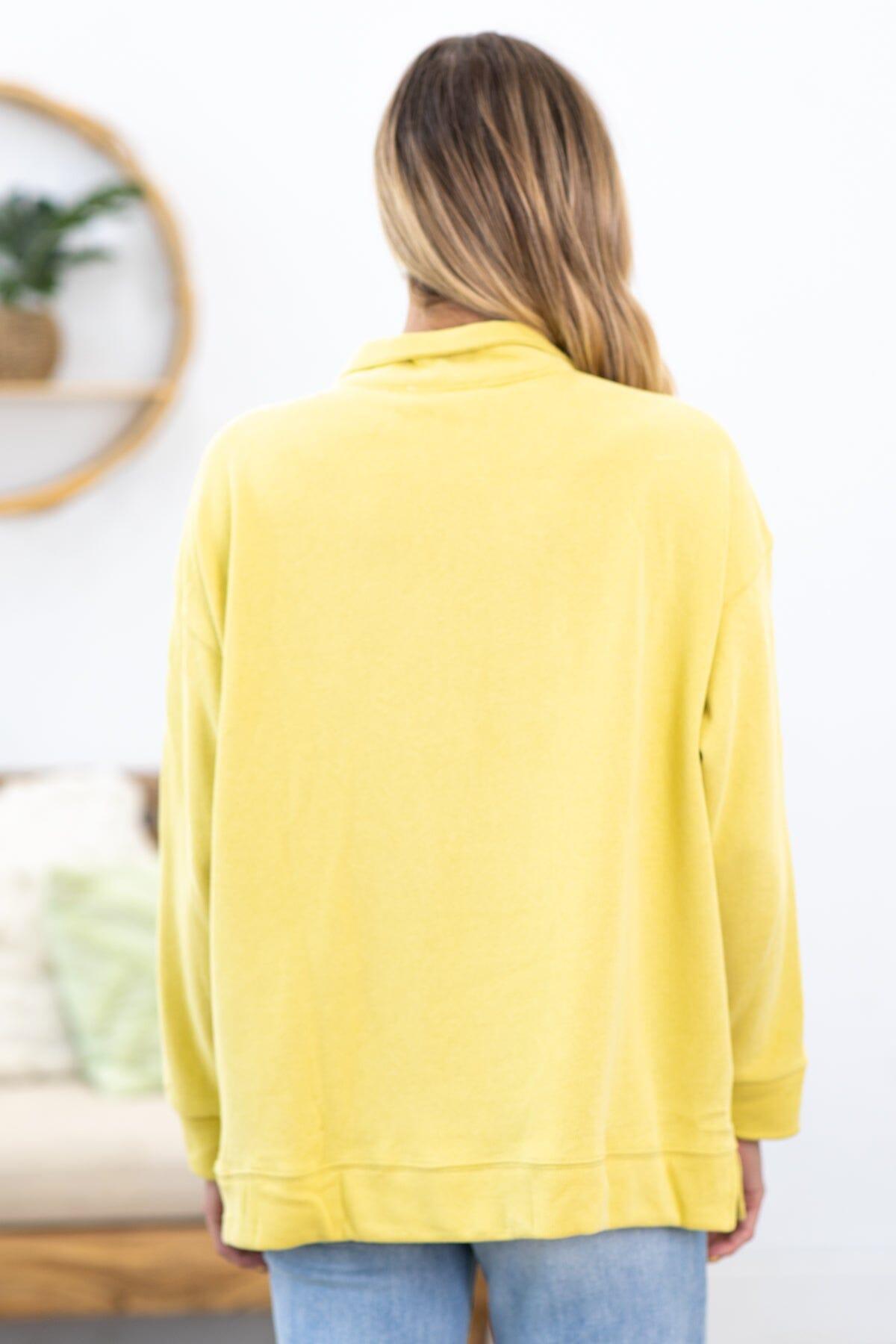 Light Yellow Green 1/4 Zip Pullover Product Image