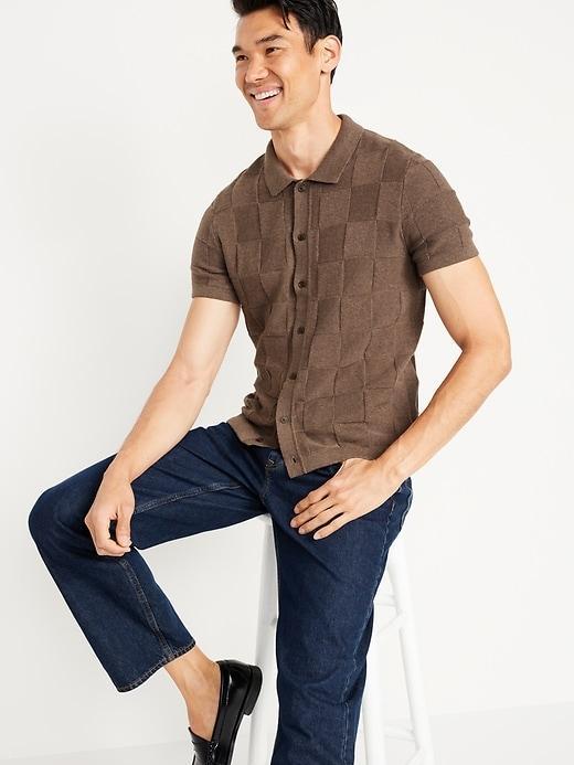 Textured Button-Down Sweater Product Image