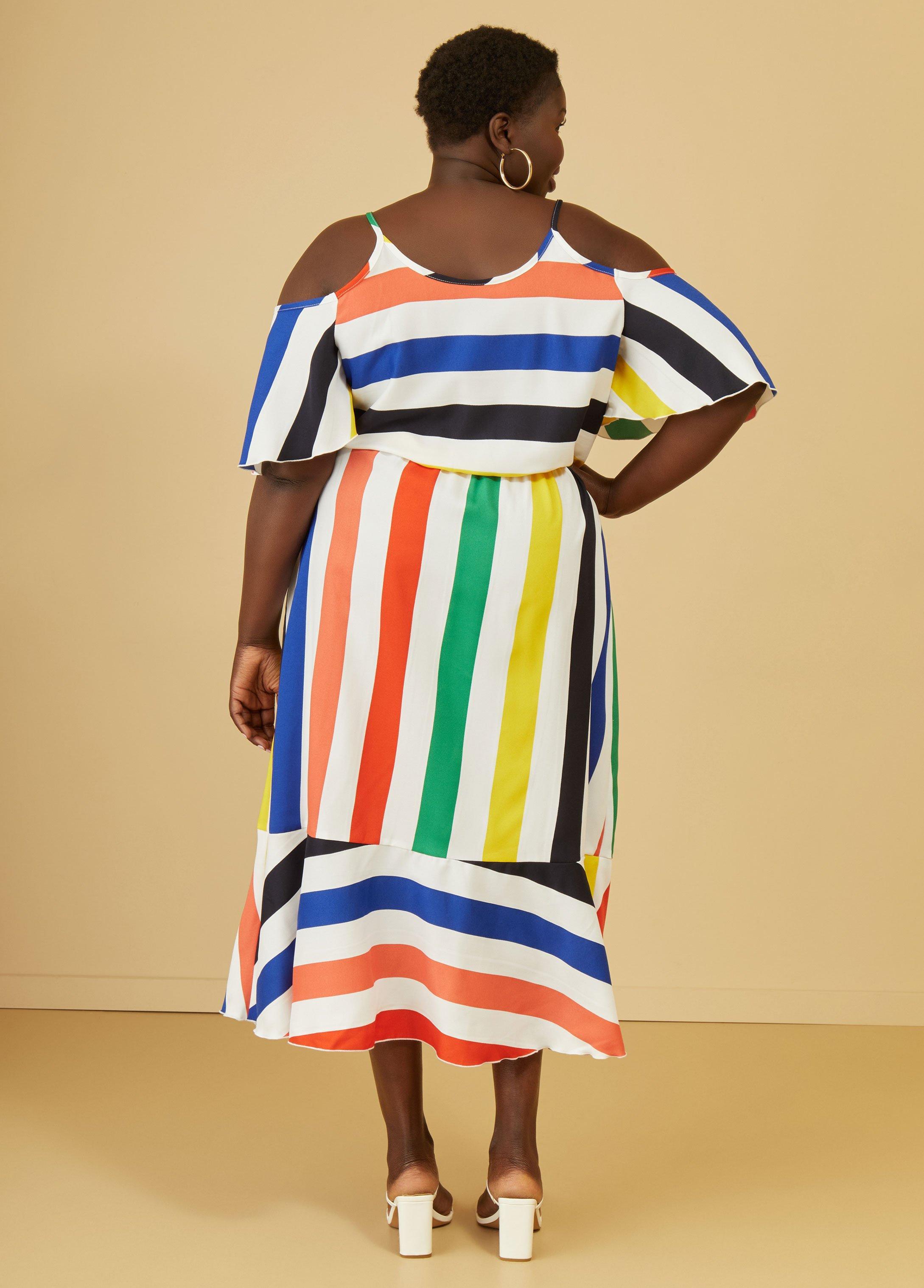 Striped Faux Wrap Maxi Dress Product Image