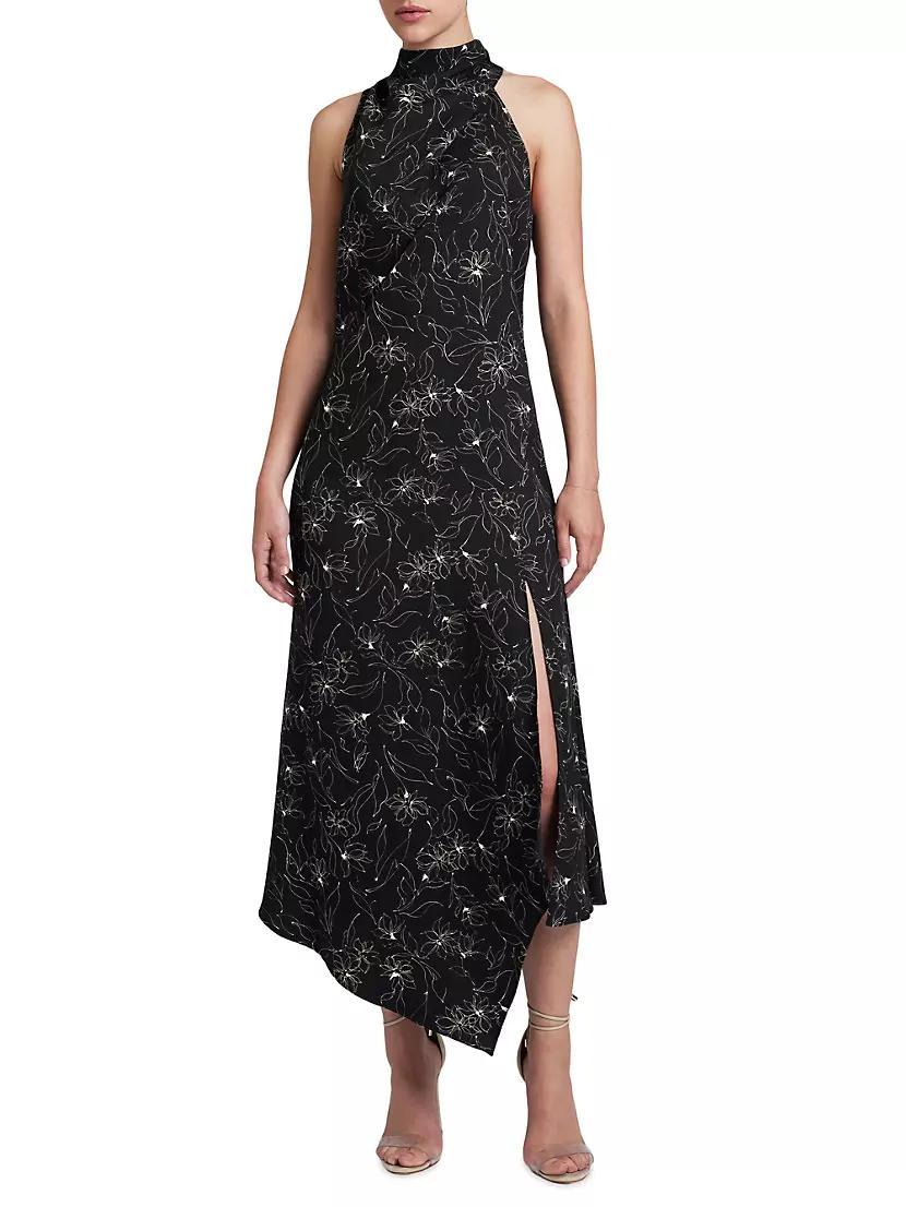 Blake Floral Asymmetric Midi-Dress Product Image