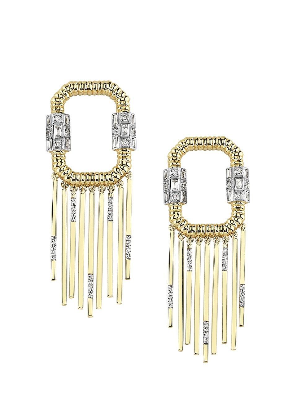 Womens Vibe 14K Gold & Diamond Drop Earrings Product Image