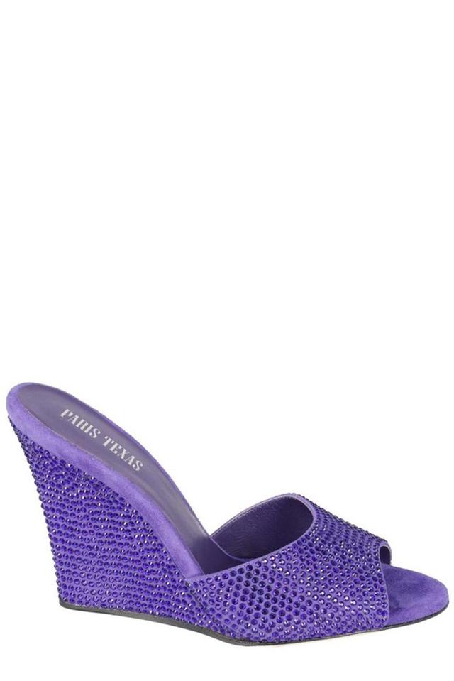 Holly Wanda Crystal-embellished Wedge Sandals In Amethyst Product Image