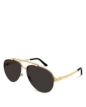 Mens Santos Evolution 24K Gold-Plated 61MM Pilot Sunglasses Product Image